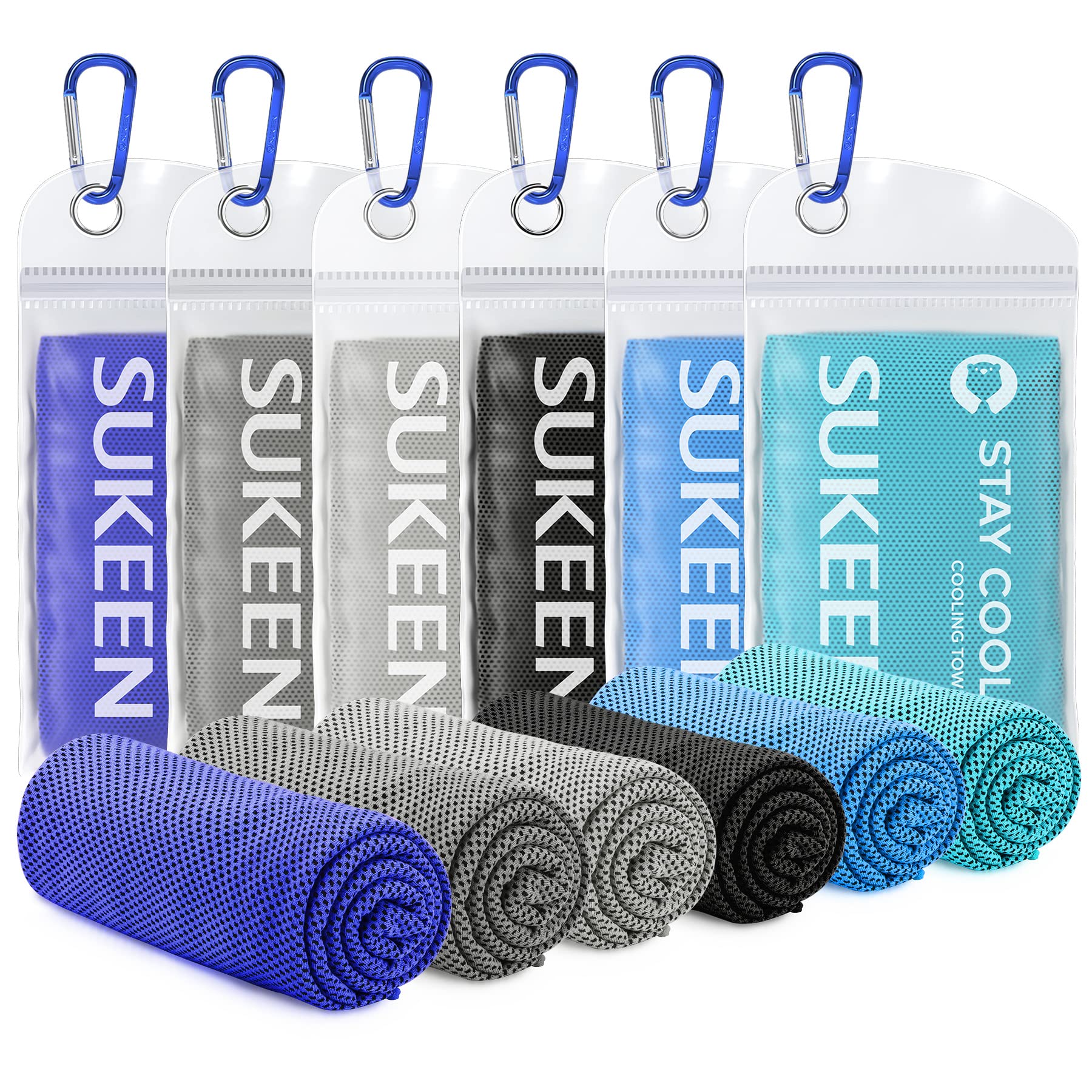Sukeen Cooling Towel, 40"x12" Cooling Towels for Neck, Soft Breathable Sweat Gym Towel, Stay Cool Ice Cold Towels for Sport Workout Yoga Golf Running Camping