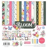 Echo Park Paper Carta Bella Collection Kit 12"X12" Bloom, 12 Double-Sided Patterned Papers and Cardstock Stickers, White