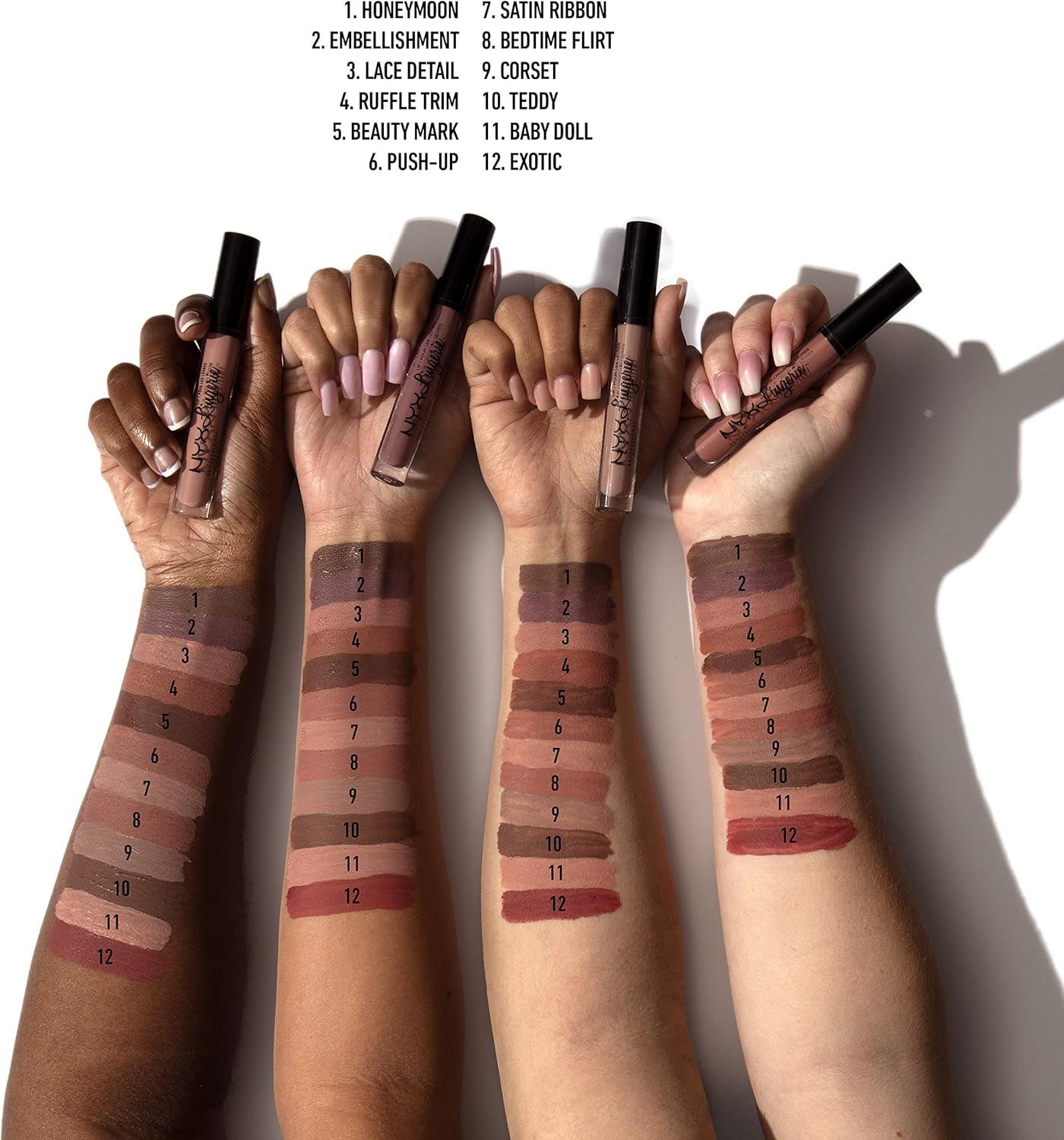 NYX Professional Makeup Lip Lingerie Liquid Lipstick, Creamy and Matte Finish, Long Lasting, Vegan Formula, Shade: Push - Image 4