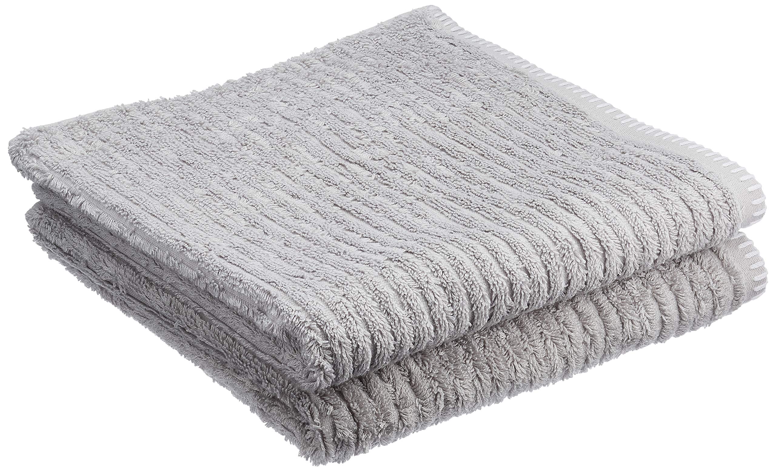 Heckett Lane Bath Towel, 60% Bamboo Viscose, 40% Cotton, Glacier Grey, 60 x 110 Cm, 2.0 Pieces