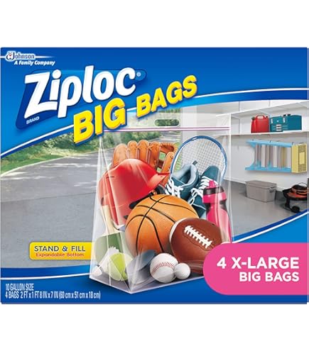 Champion Ziploc XL 新品 Amazon.com: Ziploc Stand and Fill Big Bags, XL Big Bags, 4