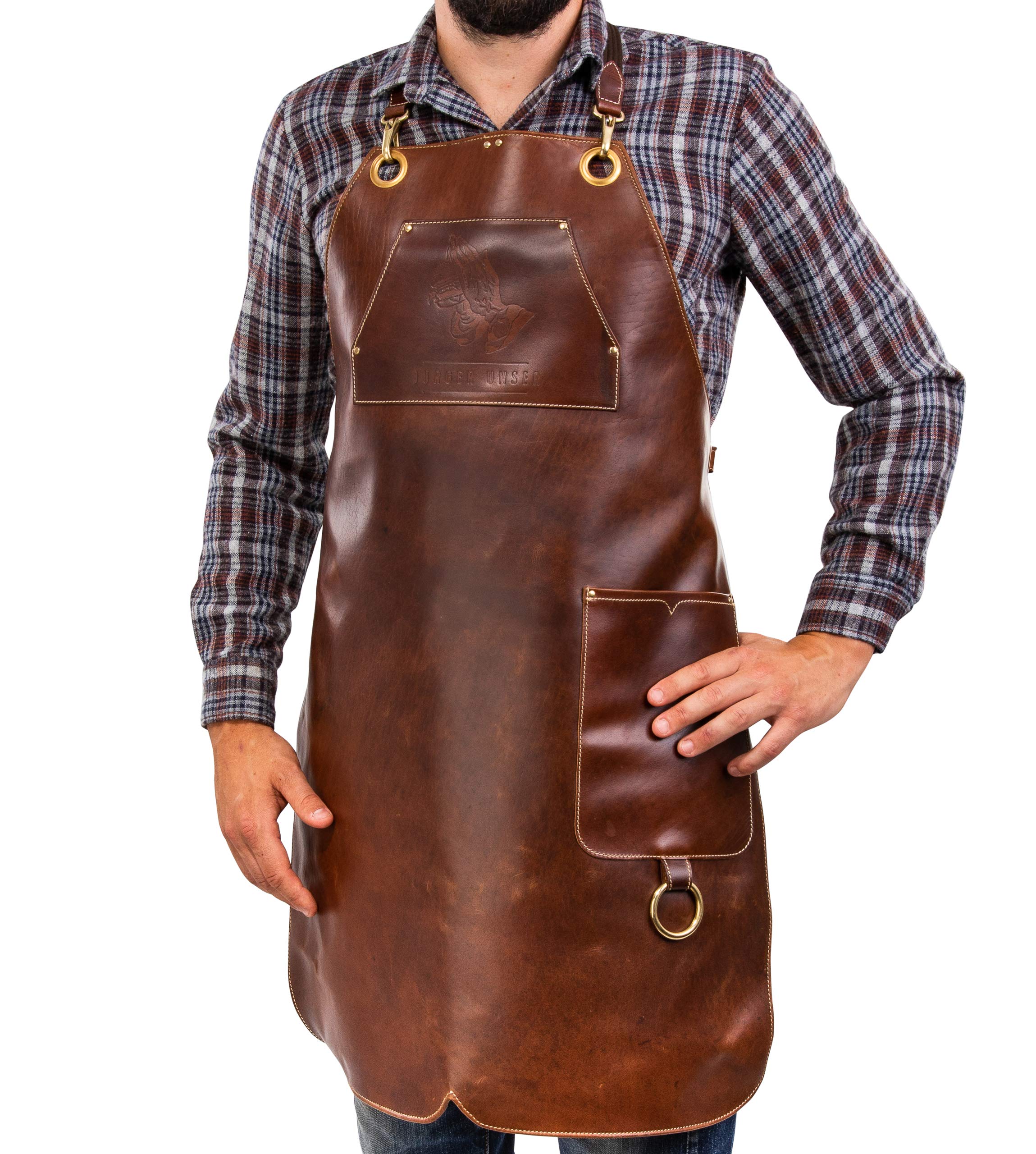 Angus Stoke Premium Burger Unser leather apron - 100% leather grill apron - vintage leather apron BBQ & kitchen (XXL-XXXL)