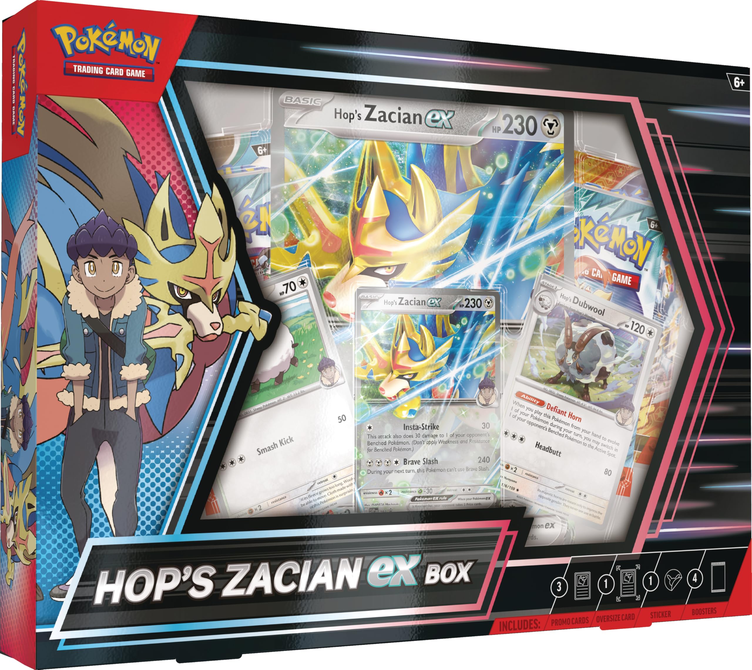 Pokemon TCG: Hop’s Zacian ex Box – 4 Packs