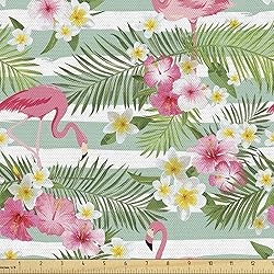 Ambesonne Flamingo Fabric by The Yard, Flamingos