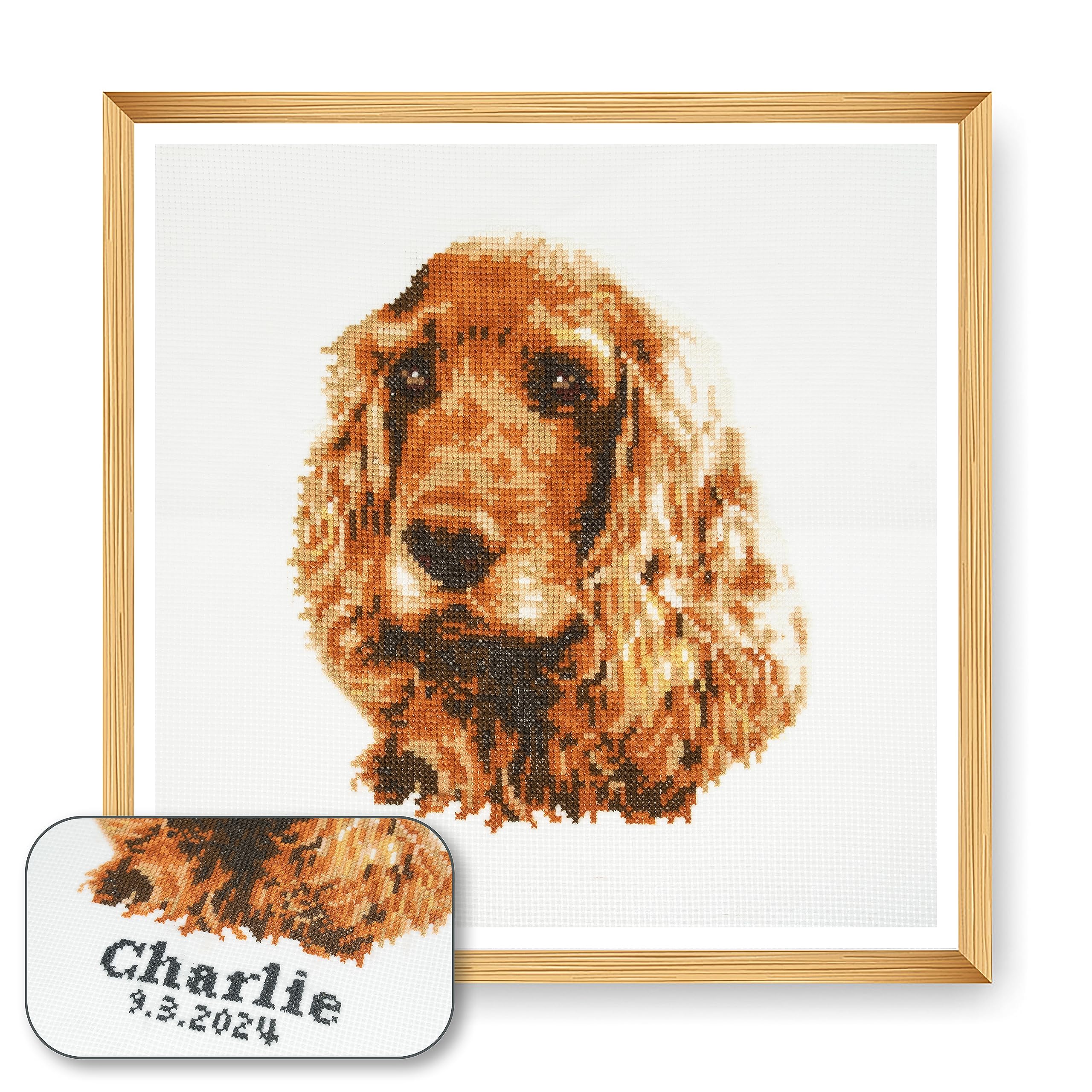 Trimits Large Counted Cross Stitch Kit (Frame Not Included), Cocker Spaniel,36 x 36cm/14 x 14in