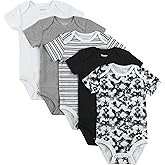 Hanes Baby Bodysuits, Ultimate Flexy Short Sleeve for Boys & Girls, 5-Pack