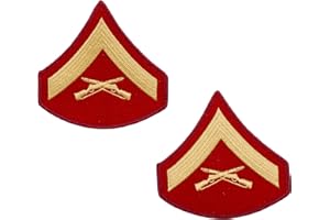 MARLOW WHITE USMC Gold on Red Chevrons, LCpl male