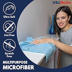 USANOOKS Microfiber Cleaning Cloth - Turq - 12Pcs