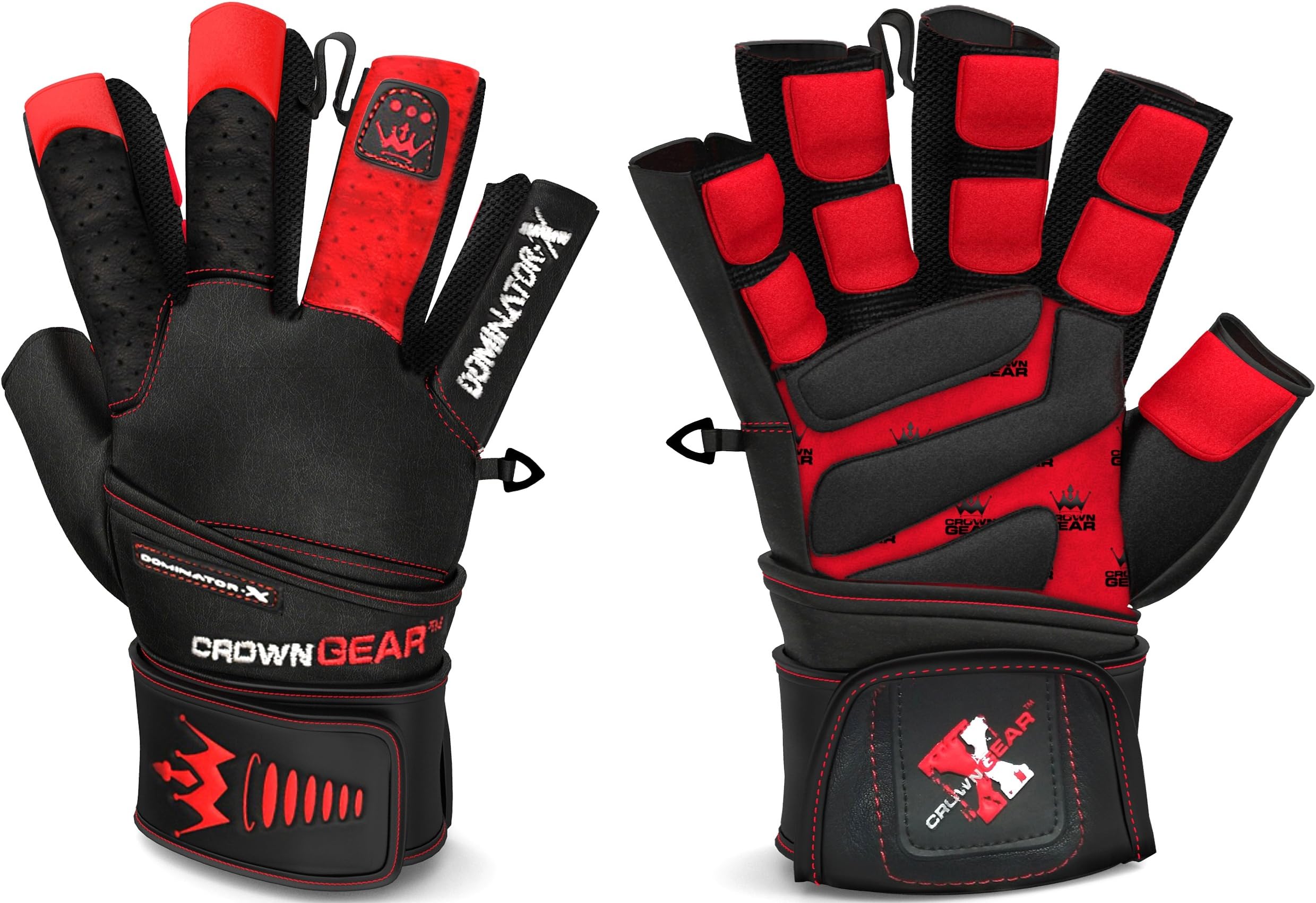 Weightlifting Gloves for Gym Fitness Crossfit Bodybuilding - Workout Gloves for Men & Women - Dominator Leather Crossfit Cross Training Gloves W. Wrist Strap Wrap - Best Weight Lifting Gloves with Wrist Support for Heavy Lifting - 1 Year Replacement Warranty