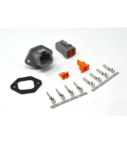Deutsch 6-Pin Flange Connector Kit – 14-16AWG, Black, Solid Contacts (Made In USA) - View #4