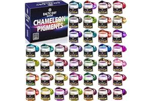 BALTIC DAY - Chameleon Mica Powder, 40 Jars of Color Shift Mica Powder Set - Chameleon Mica Powder for Resin - Chameleon Powder - Holographic Mica Powder - Resin Mica Powder