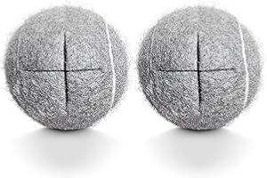 HPWFHPLF 2PCS Precut Tennis Balls, Walker Glide Balls, Heavy Duty Long Lasting Felt Pads for Furniture Legs and Floor Protection (Grey)