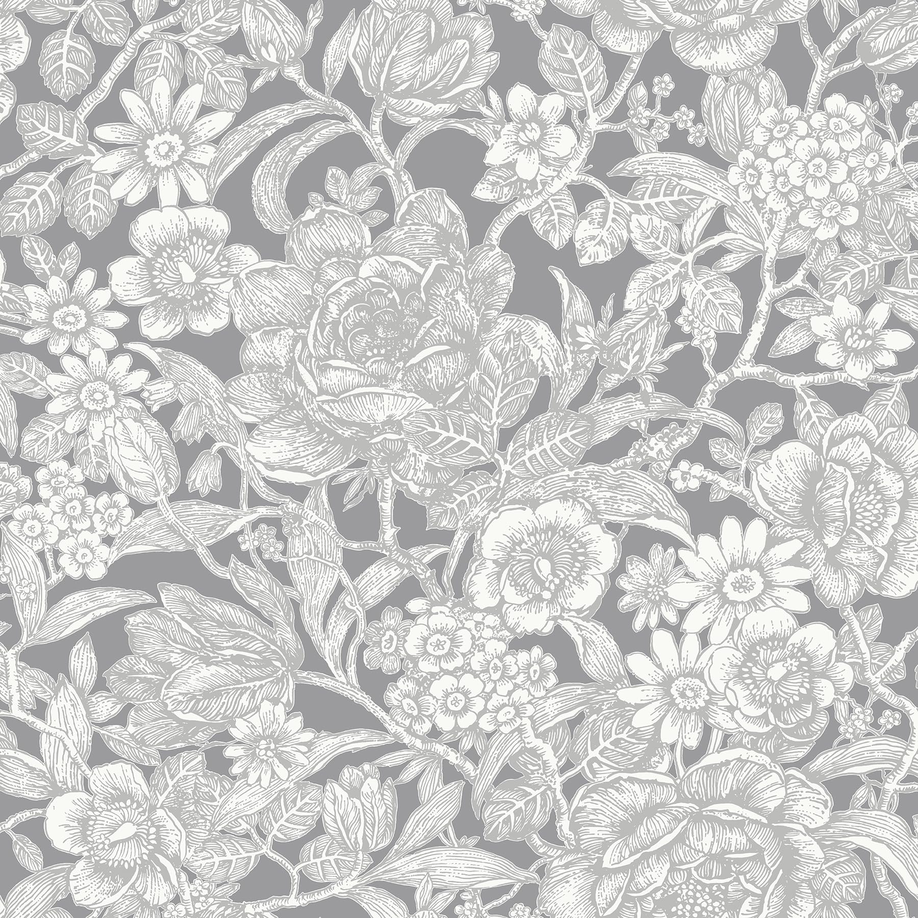 Crown Wallcoverings Wild Hedgerow Wallpaper Grey M1188 Full Roll