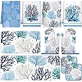 Fanfanwin 10 Pcs Summer Coral Oven Mitts Pot Holders Kitchen Rugs and Towels Set Absorbent Kitchen Towels Non Slip Heat Resistant Oven Gloves for Summer Baking Cooking BBQ Gifts Decor