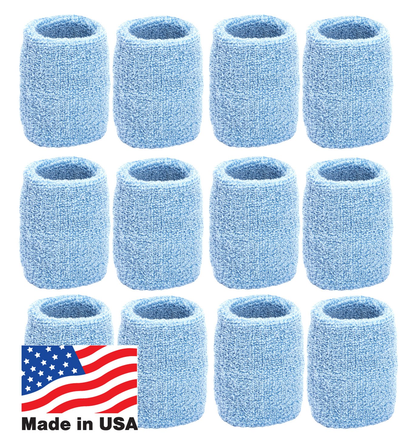 Unique Sports Wristbands / Sweatbands Pack of 12 (6 pair)