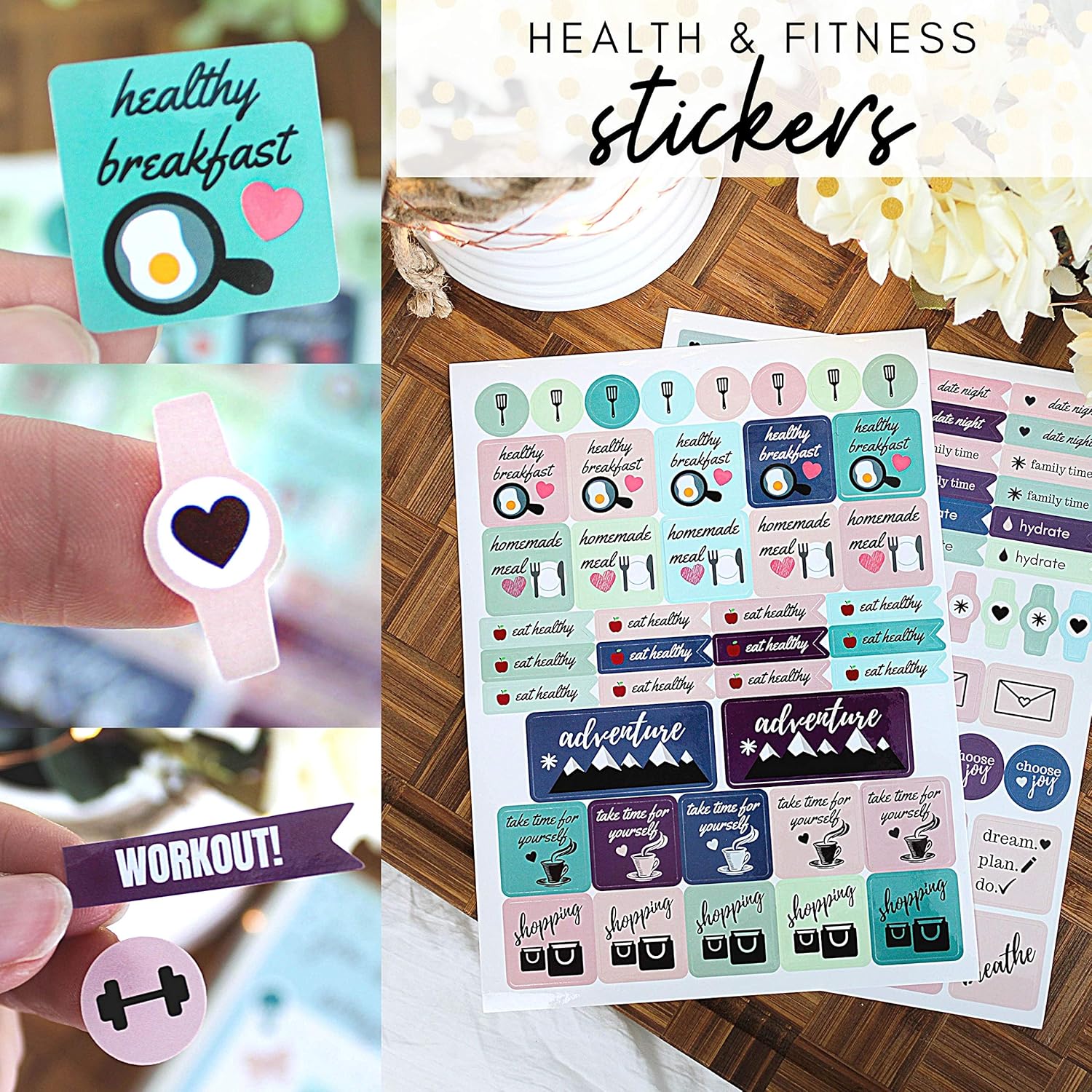 Planner Stickers - Set of Over 1,000 Planner Stickers - 20 Sheets of Colorful Stickers - Busy Bee Planners: Office Products