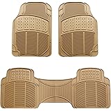Amazon Basics 3-Piece Flexible Rubber Car Floor Mat, Beige