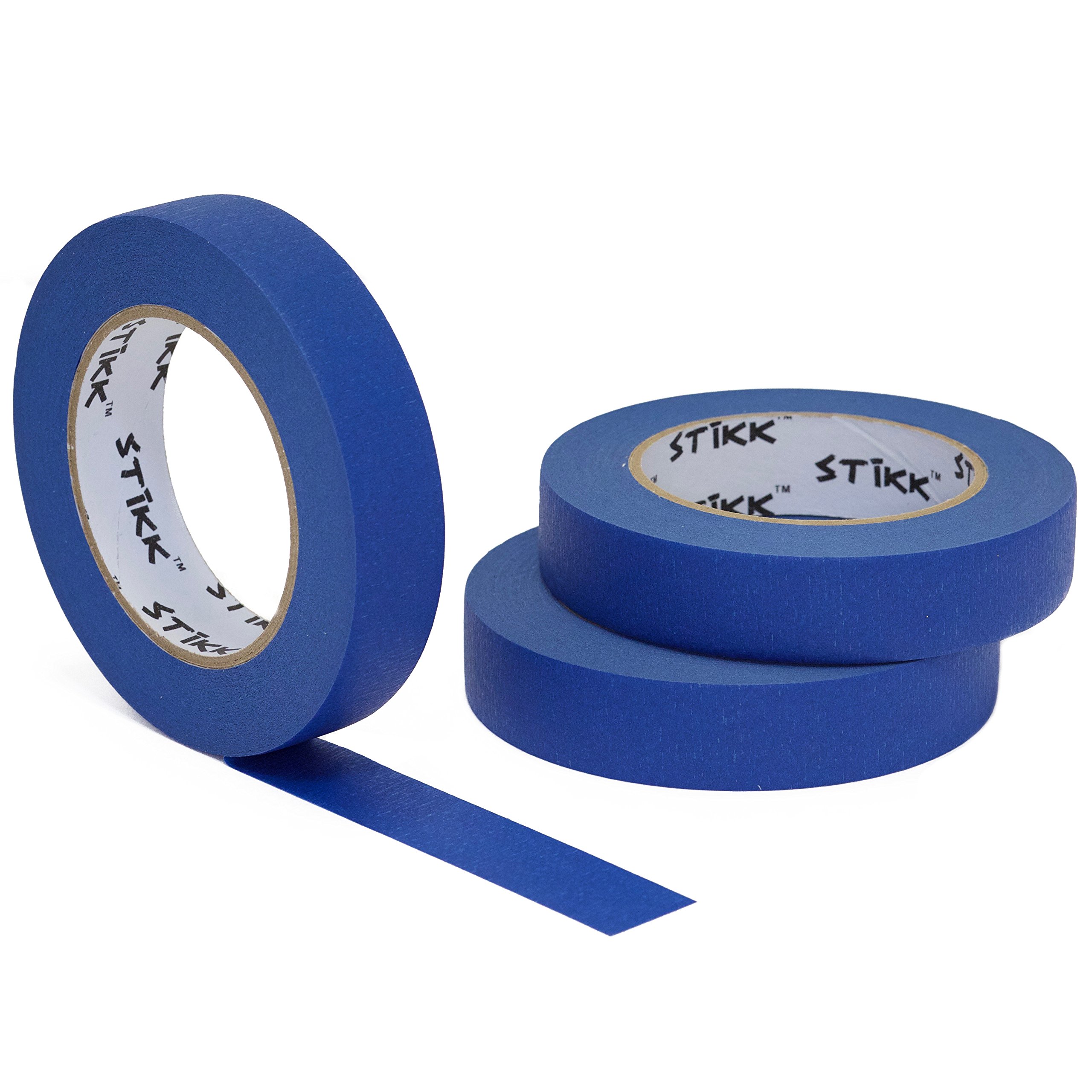 3pk 1" x 60yd STIKK Blue Painters Tape 14 Day Clean Release Trim Edge