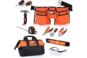 DIY JR My First Tool Set by DIYjr – Real Tool Set for Kids Steel Forged Tools for Children Kids Toolbelt Child-Sized Tools Tool Bag for Kids Real Tools for Boys Tool Kit for Girls Tools for Small Hands