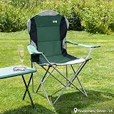 Trail Kestrel Deluxe Camping Chair High Back with Cup Holder Green view 2