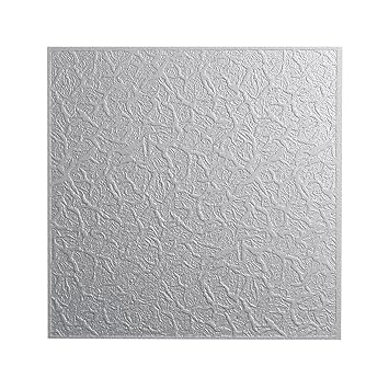DECOSA Styropor Deckenplatten GENOVA in Putz Optik - Edle Deckenpaneele weiß - Dekor Paneele 50 x 50 cm - Decken Styroporpane