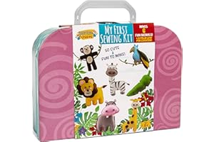 Peachy Keen Crafts Kids Sewing Kit, Learn to Sew for Ages 8-12, Beginner Felt Craft Kit, Make 6 Fun Stuffed Animals and A Pin Cushion, Teach Basic Stitches