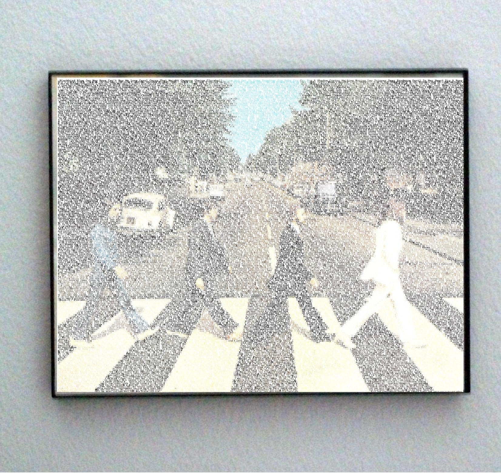 Framed The Beatles Abbey Road 270 songs text print