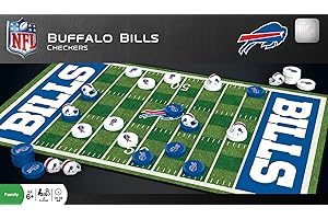MasterPieces - NFL Checkers, Officially Licensed Buffalo Bills Football Board Game for 2 Players, Family Fun for Kids & Adults
