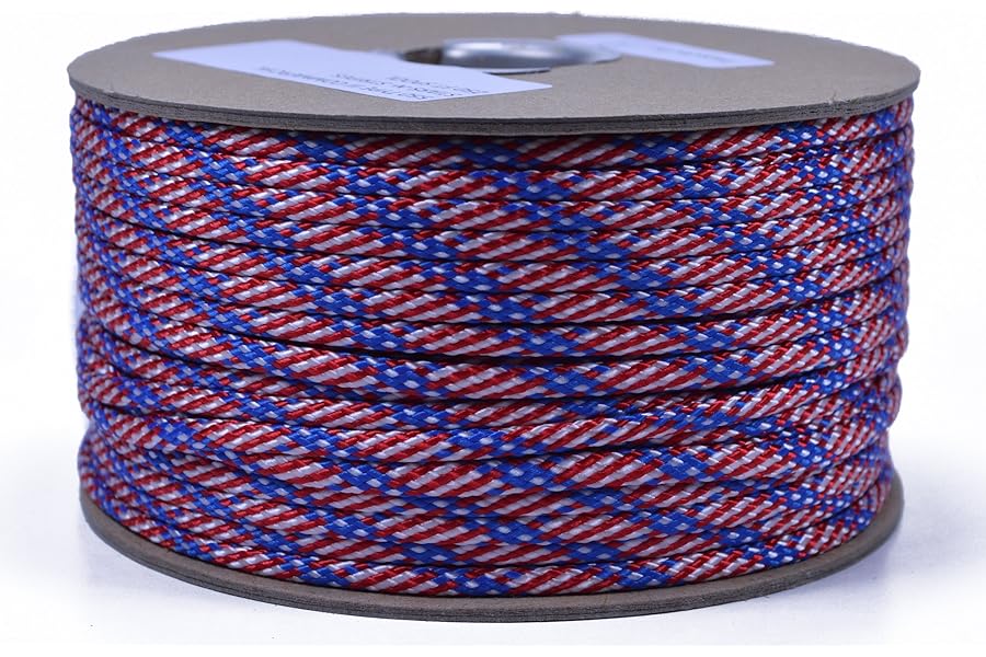 Bored Paracord - 1', 10', 25', 50', 100' Hanks & 250', 1000' Spools of Parachute 550 Cord Type III 7 Strand Paracord Well Ove
