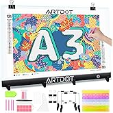 ARTDOT A3 LED Light Board Light Pad for Diamond Art Kits for Adults- Powered by USB & Adjustable Brightness Tracing Light Box