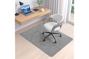 BesWin Office Chair Mat for Hard Floors, 36" x 48" Heavy Duty Desk Floor Mat for Hardwood and Tile Floors, Computer Chair Mat for Rolling Chair, Anti Slip Floor Protector Mat for Office Home, Grey