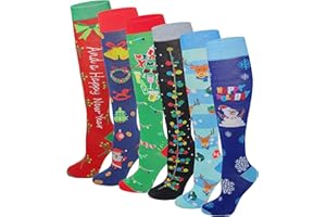SUMONA 6 Pairs Pack Women Multi Neon Color Fancy Design Thigh High Over the Knee Socks Stockings