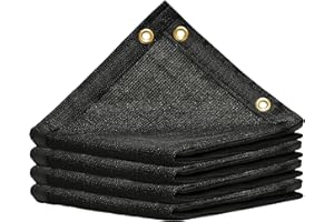 Amgo 3' x 8' Black Shade Cloth with Grommets - 90% Sunblock, Durable Mesh Fabric Tarp for Dog Kennel Cover, Greenhouse, Fence
