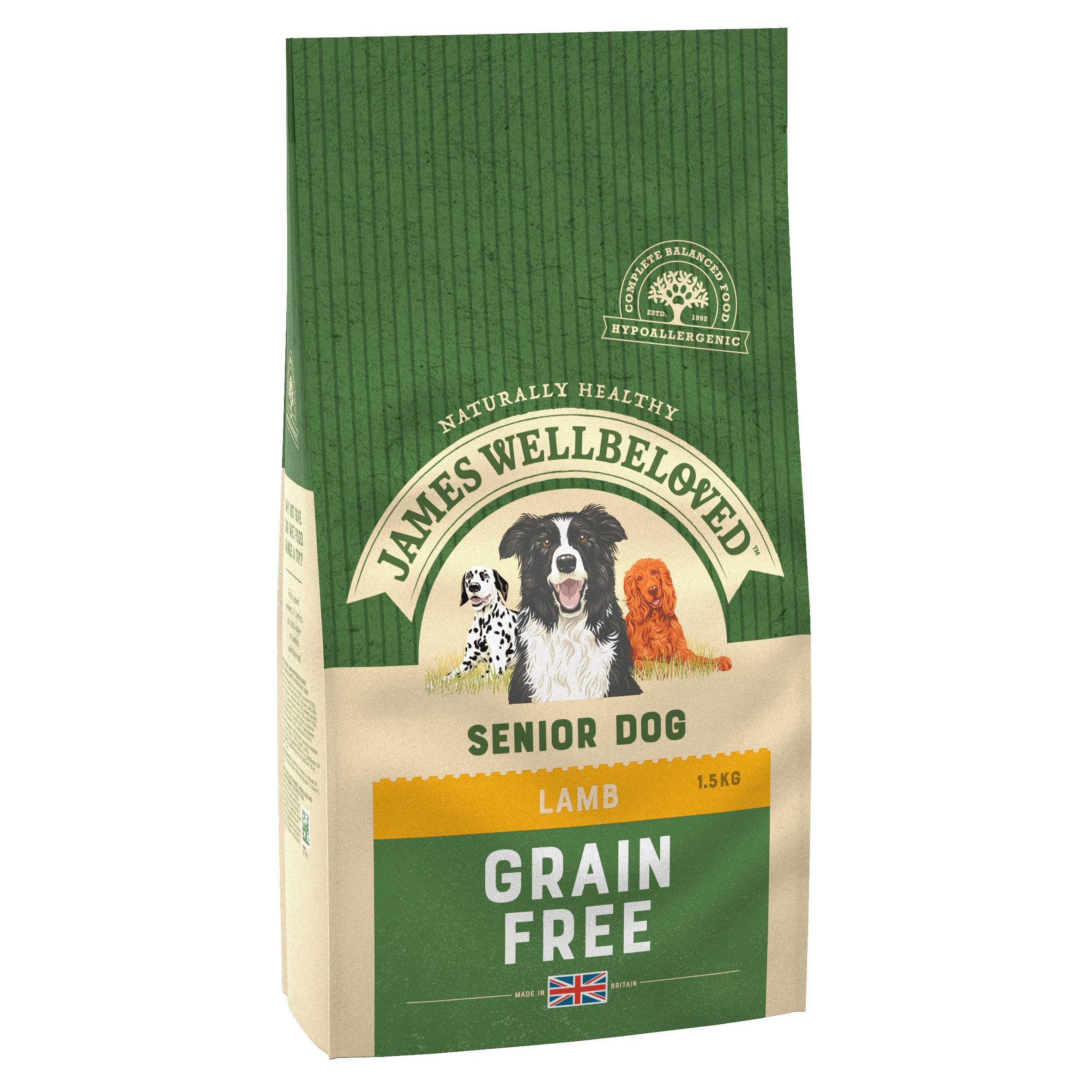 James Wellbeloved Complete Dry Senior Dog Food Lamb and Vegetables, 1.5 kg