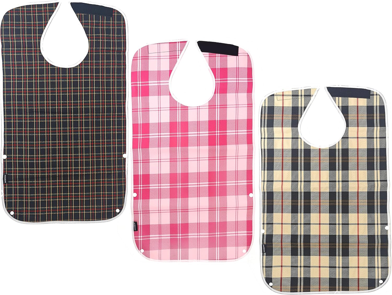 Adult Bibs for Elderly Waterproof Washable (3 Pack,Multi02) Amazon.co