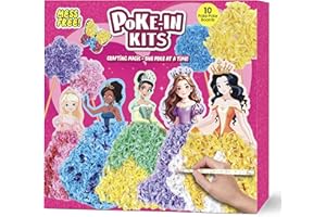 R RUCKERCO Poke Art Princess Kit Gift 10 Pcs Set,Crafts For Kids Ages 4-8, Diy Craft Kits With & Arts And Crafts For Kids.4, 5, 6, 7, 8, 9,10 Christmas Thanksgiving Birthday Gift Stitch Gifts For Girls
