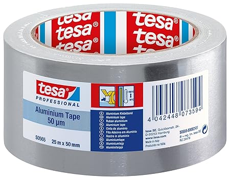 Tesa Aluminiumband für Reparaturen von metallischen Oberflächen, 50 mm x 25 m