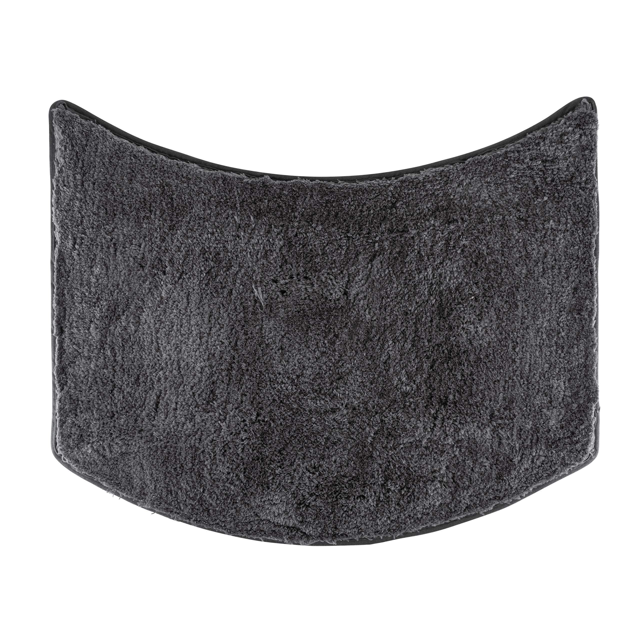 fluffy® Bath Mat for round Showers, made of Microfibre, with Non-Slip Bottom (Small Curve | Shower Radius 55 cm, Anthracite)