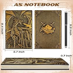 DND Dragon Journal Notebook, 3D Dragon Embossed