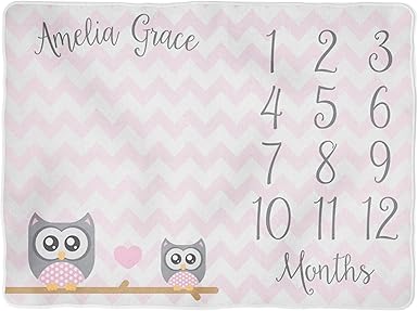 personalized baby monthly milestone blanket