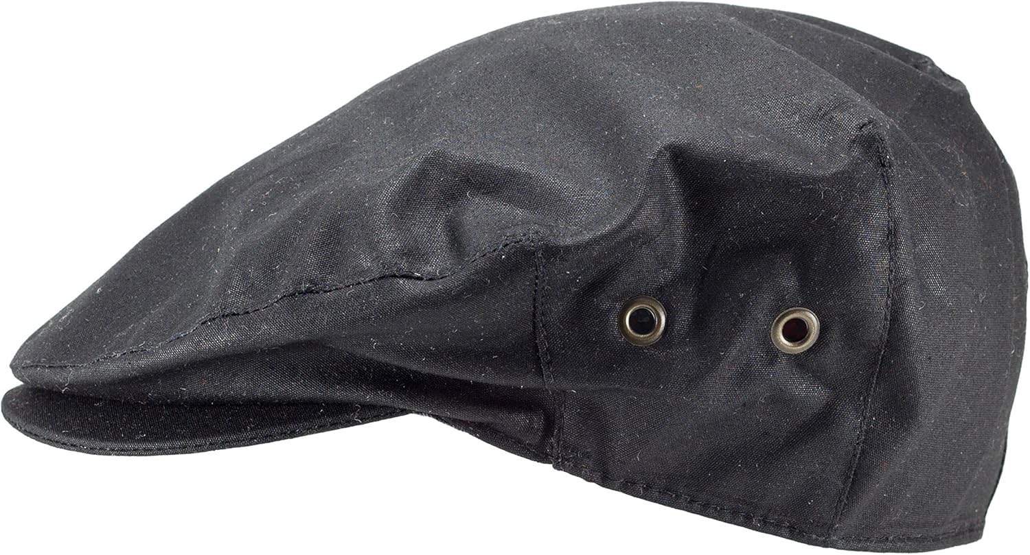 black waxed flat cap