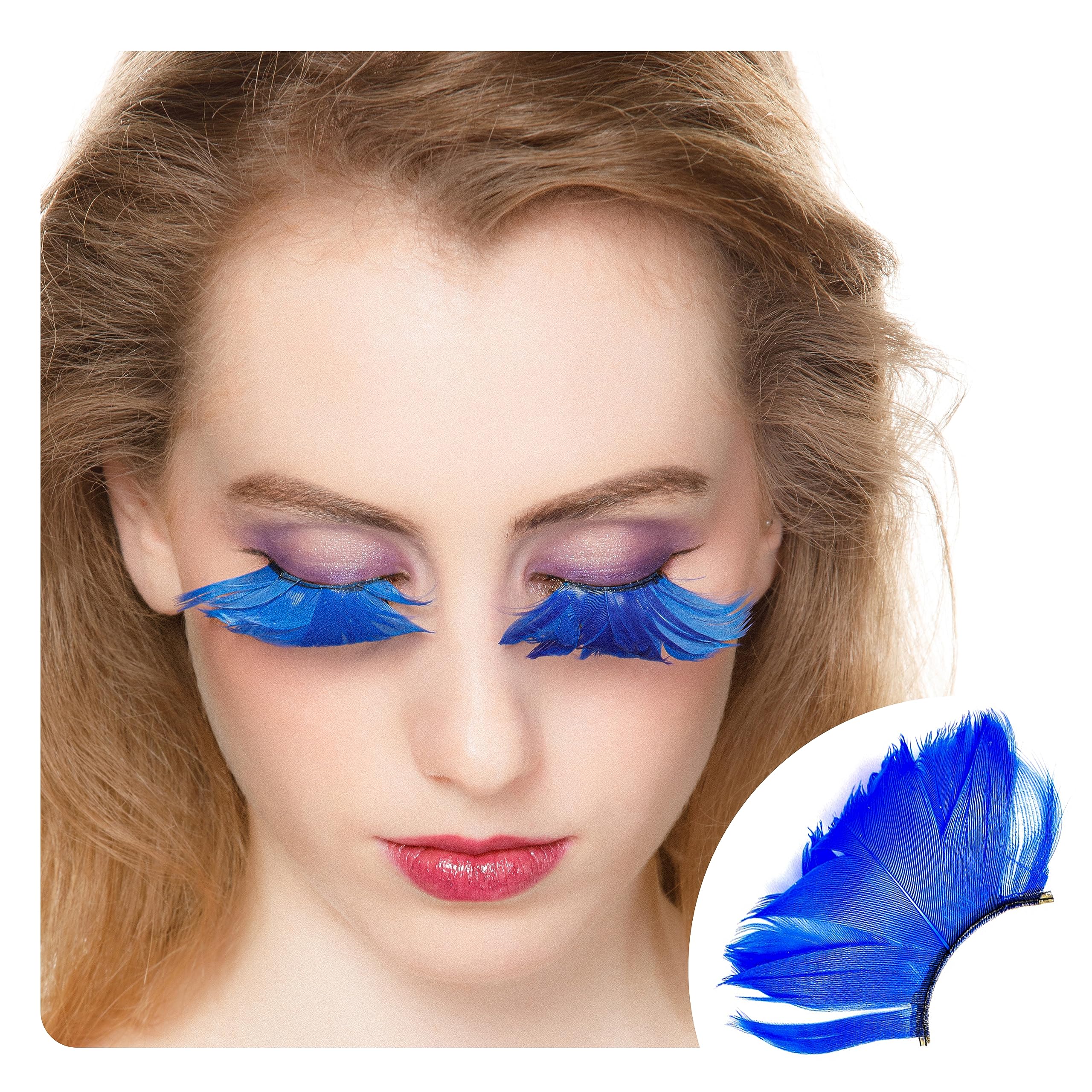 Dorisue Halloween Drama Lashes Set - Colorful Fantasy Feather Eyelashes for Witch Costume Party | 1 Pair Extra Long — image 1
