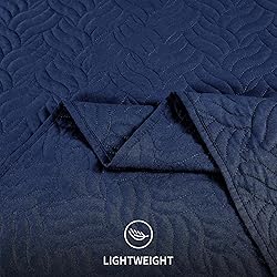 Love's cabin King Size Quilt Set Navy Blue