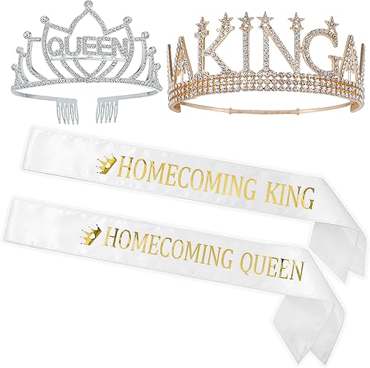 King's and Queen's Royal Crowns King" Queen" Satin Sash