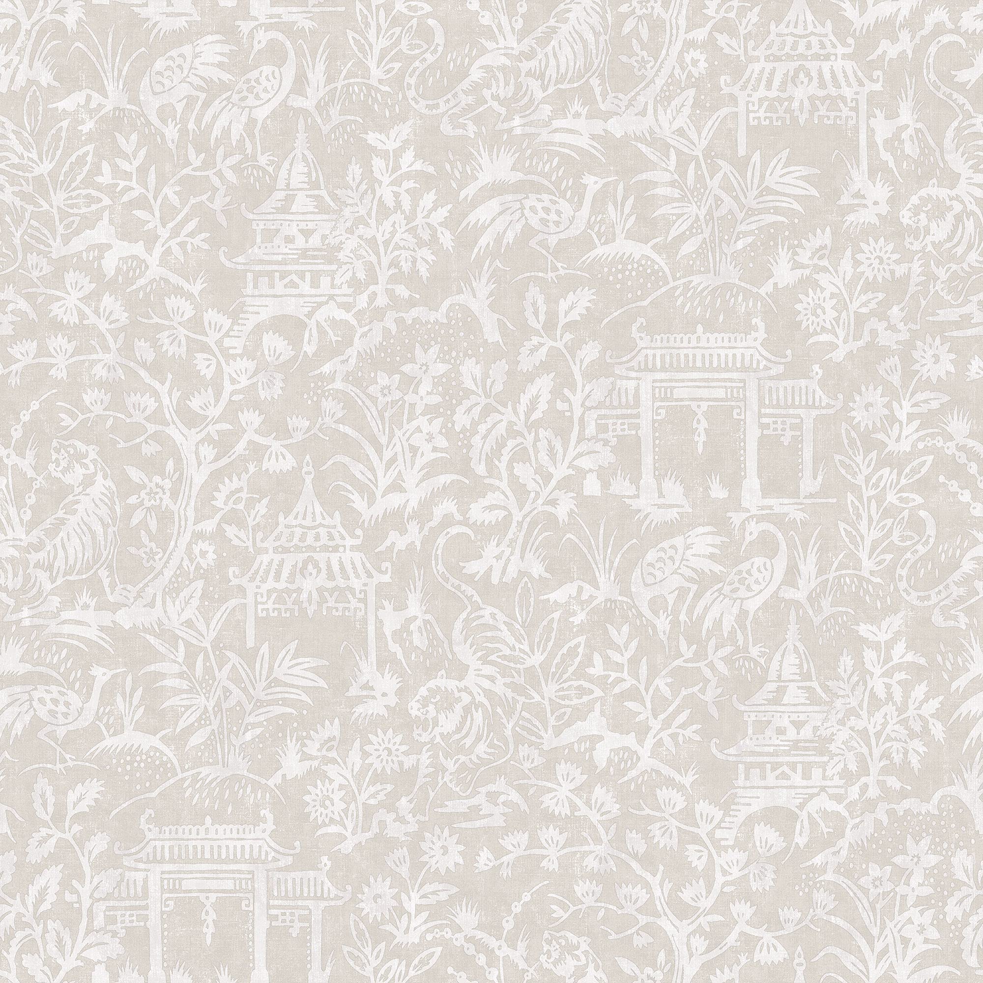 Galerie G78512 Secret Garden Toile Wallpaper, Taupe, 10m x 53cm