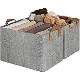 GRANNY SAYS Storage Baskets for Shelves, Closet Organizer Bins, Clothes Storage Bins with Metal Frame, Extra Large Baskets for Organizing and Storage, Collapsible, Gray, 2-Pack