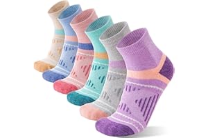 6 Pairs Merino Wool Ankle Running Hiking Socks Warm Winter Thermal Thick Compression Cushioning No Show Socks for Men Women