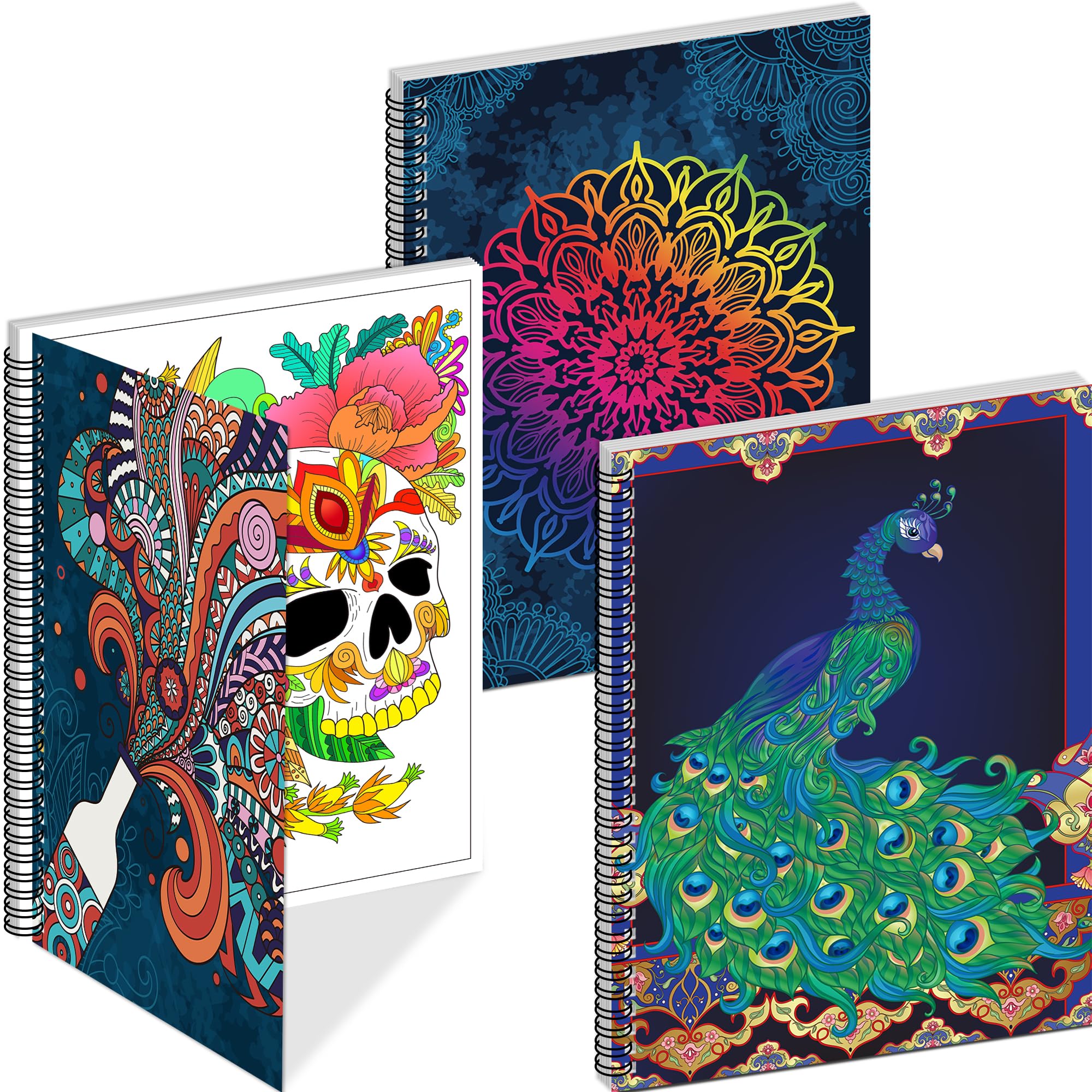 OSIMIG 3Pack Adult Colouring Books,Relaxation and Stress Relief Colouring Books for Adults | Flowers Animal & Other Themes Designs