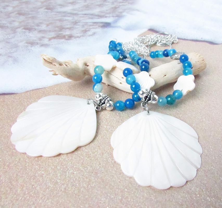 Tropical Drapery Tiebacks, White Shell Curtain Tie Backs