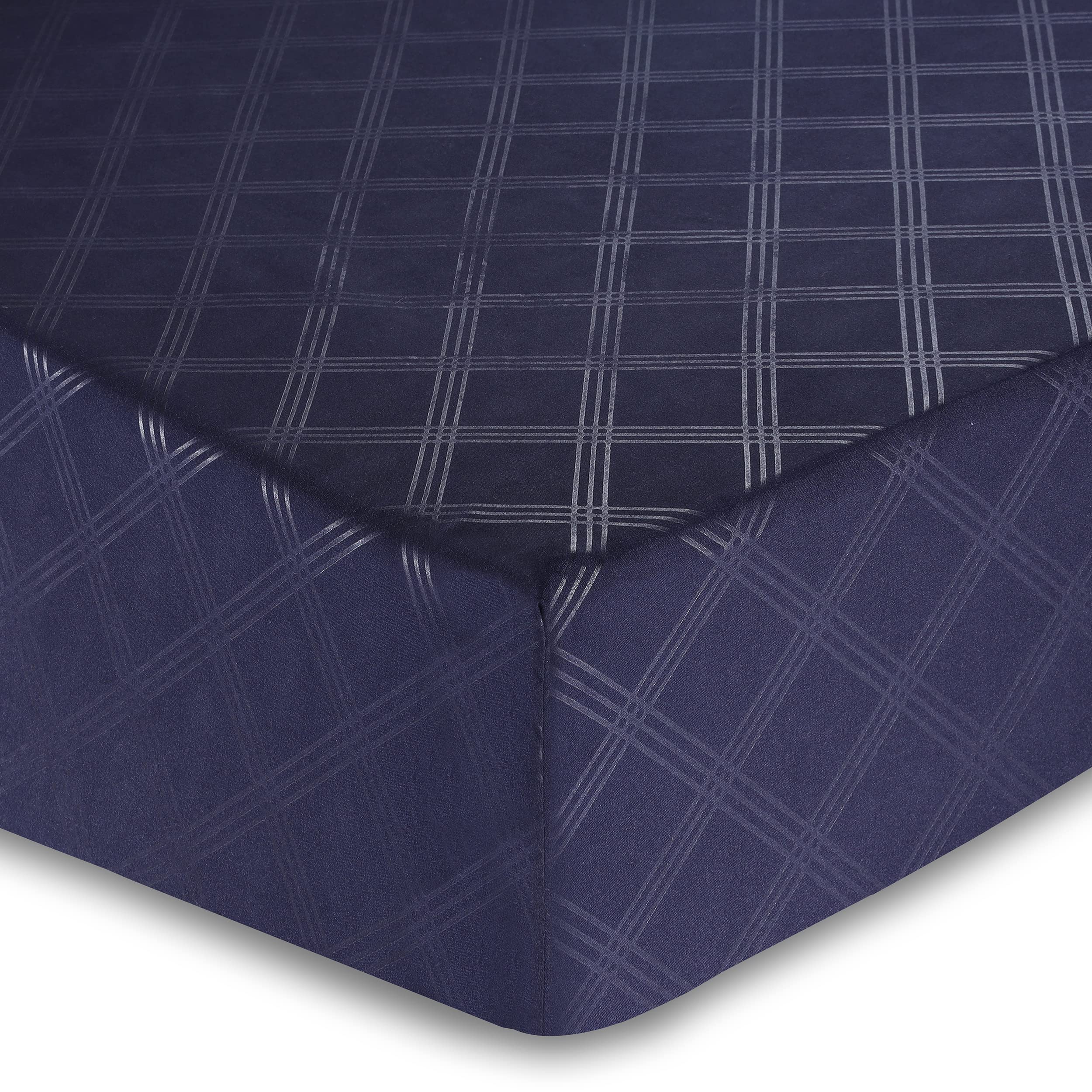 AMEHA Double Fitted Sheet - Navy Bed Sheets Extra Deep Pocket 40CM Soft Brushed Microfiber for Double Bed